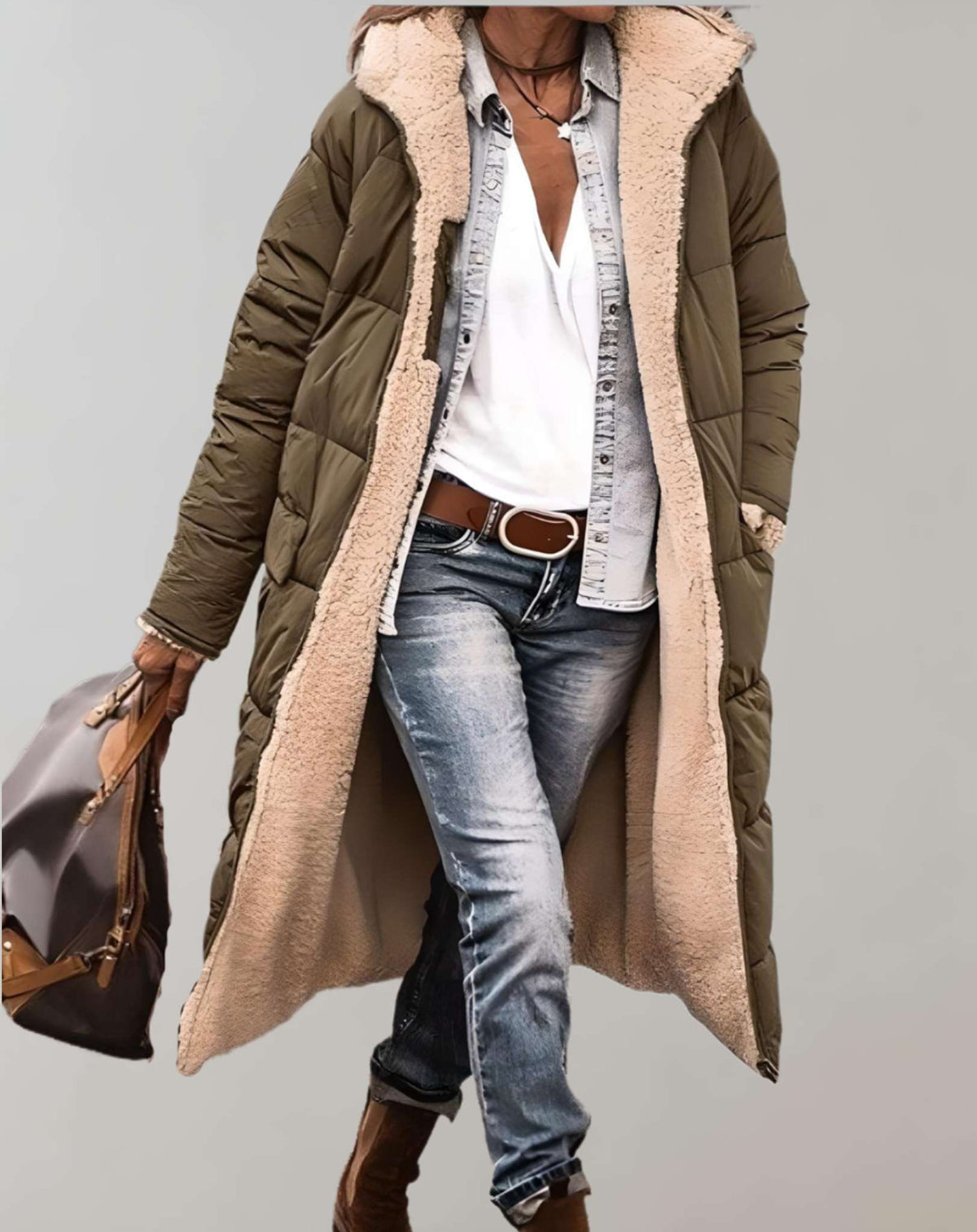 Women's Long Puffer Coat | Hooded & Warm
