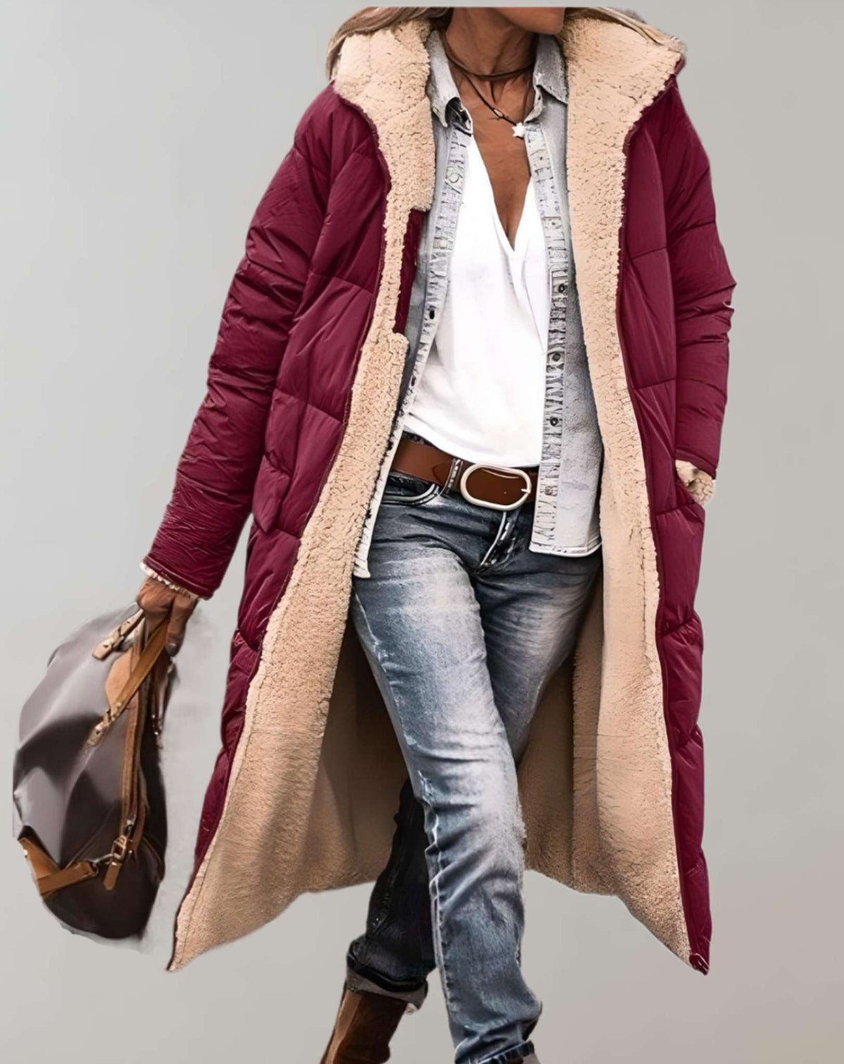 Women's Long Puffer Coat | Hooded & Warm
