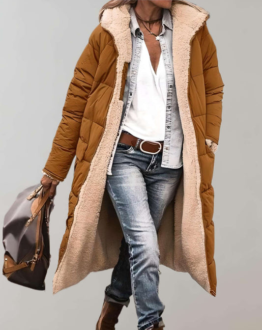 Women's Long Puffer Coat | Hooded & Warm