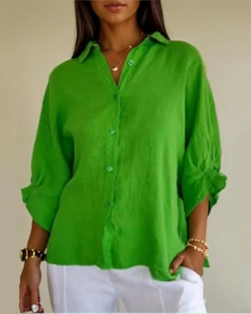 Women's Long Sleeve Blouse | Relaxed Button-Down Casual Chic