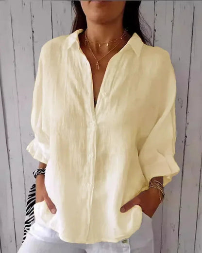 Women's Long Sleeve Blouse | Relaxed Button-Down Casual Chic