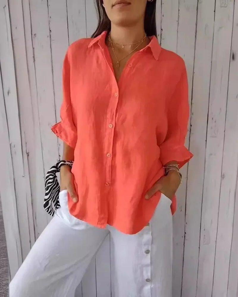 Women's Long Sleeve Blouse | Relaxed Button-Down Casual Chic