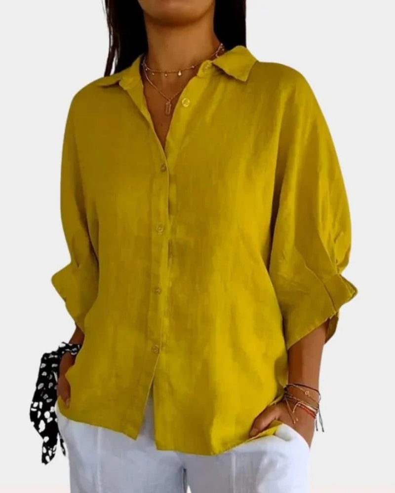 Women's Long Sleeve Blouse | Relaxed Button-Down Casual Chic