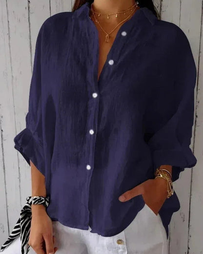Women's Long Sleeve Blouse | Relaxed Button-Down Casual Chic
