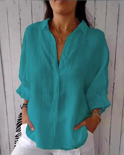 Women's Long Sleeve Blouse | Relaxed Button-Down Casual Chic
