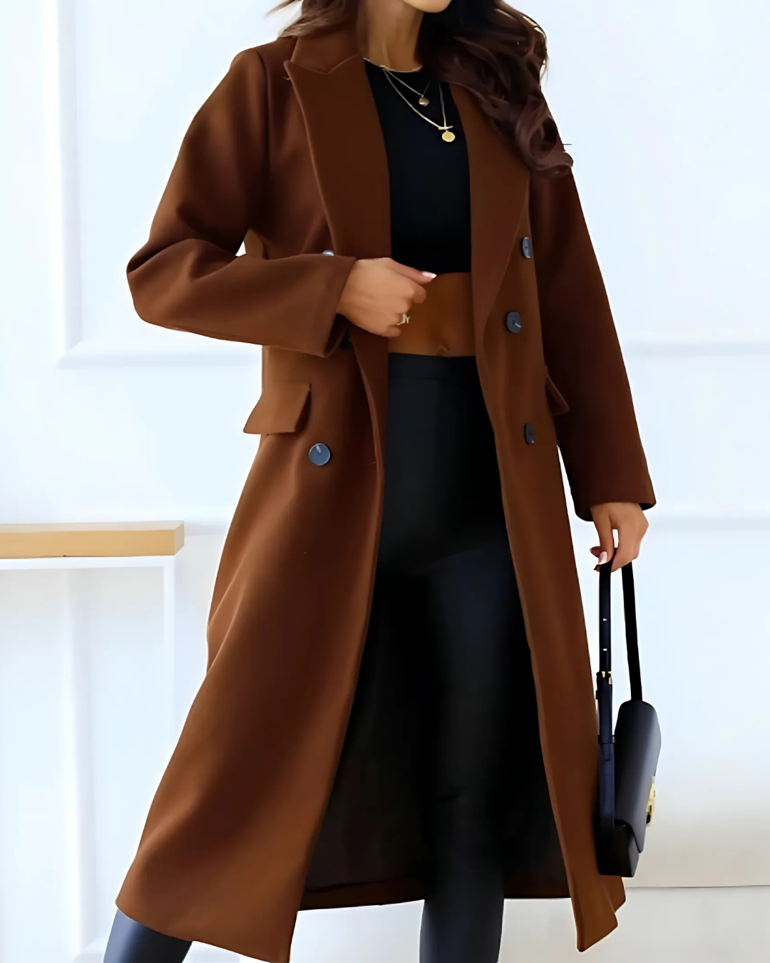 Women's Long Winter Jacket | Double-Breasted & Tailored Fit