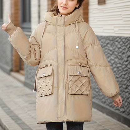 Women's Longline Puffer Coat | Hooded & Warm