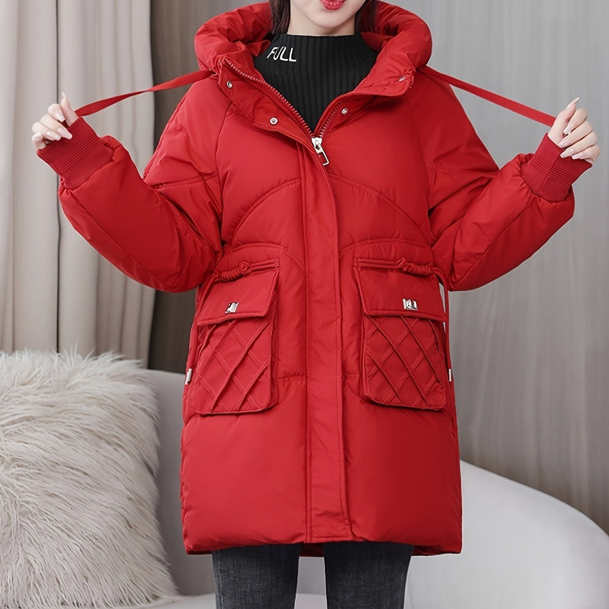 Women's Longline Puffer Coat | Hooded & Warm