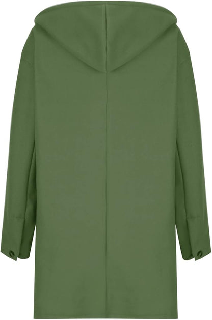 Women's Longline Winter Coat | Hooded & Notch Lapel