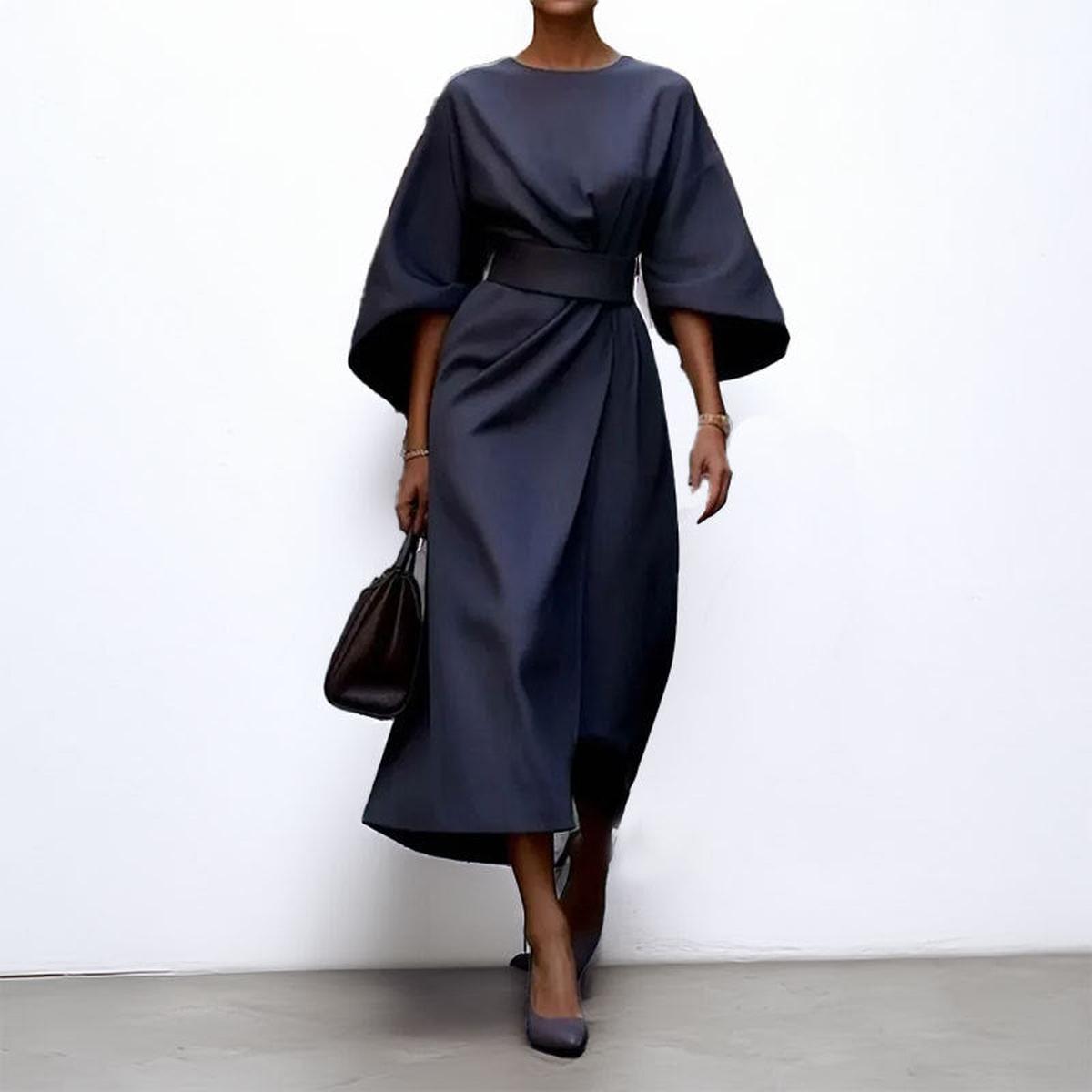 Women's Maxi Dress | Batwing Sleeves & Belted Waist