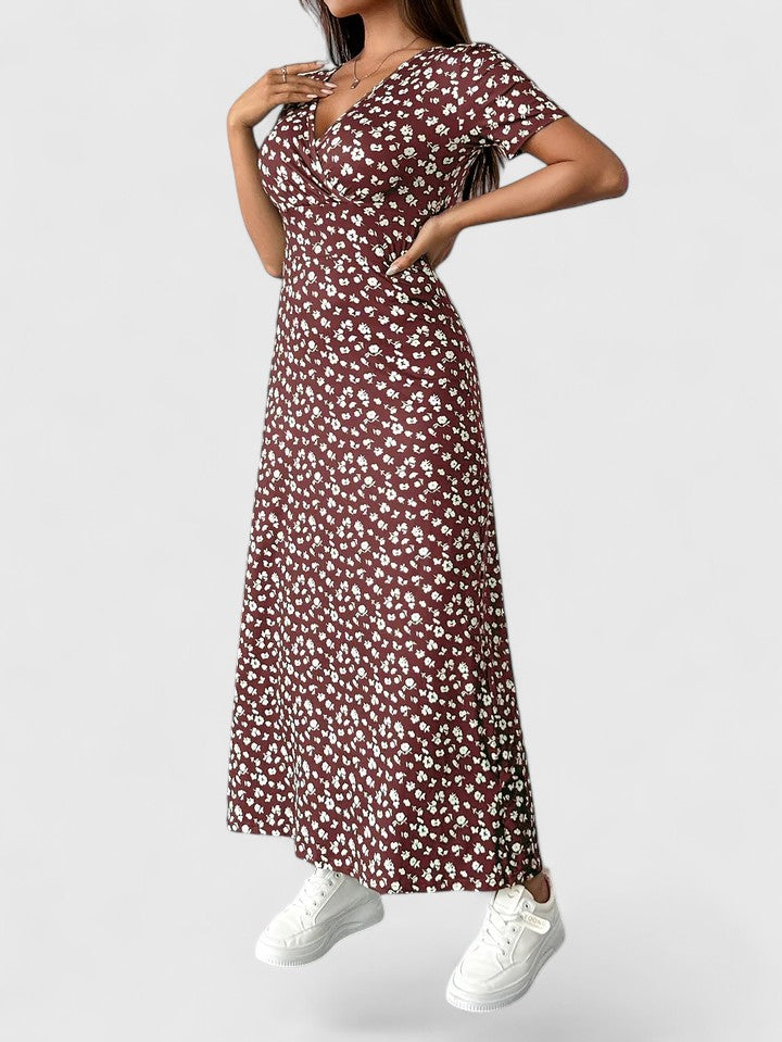Women's Maxi Dress | Ditsy Floral Wrap V-Neck