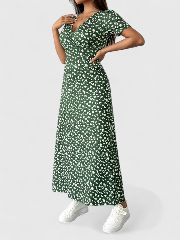 Women's Maxi Dress | Ditsy Floral Wrap V-Neck