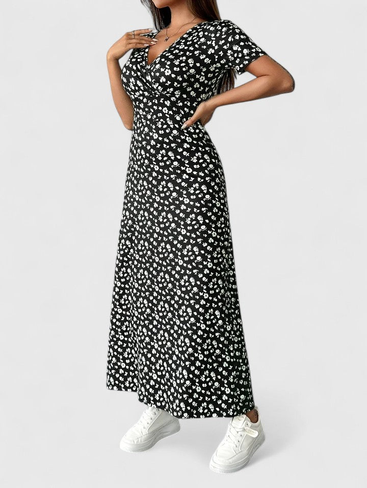 Women's Maxi Dress | Ditsy Floral Wrap V-Neck