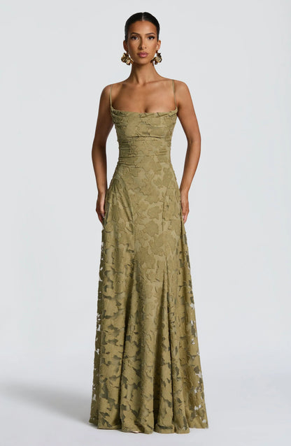 Women's Maxi Dress | Floral Lace Design