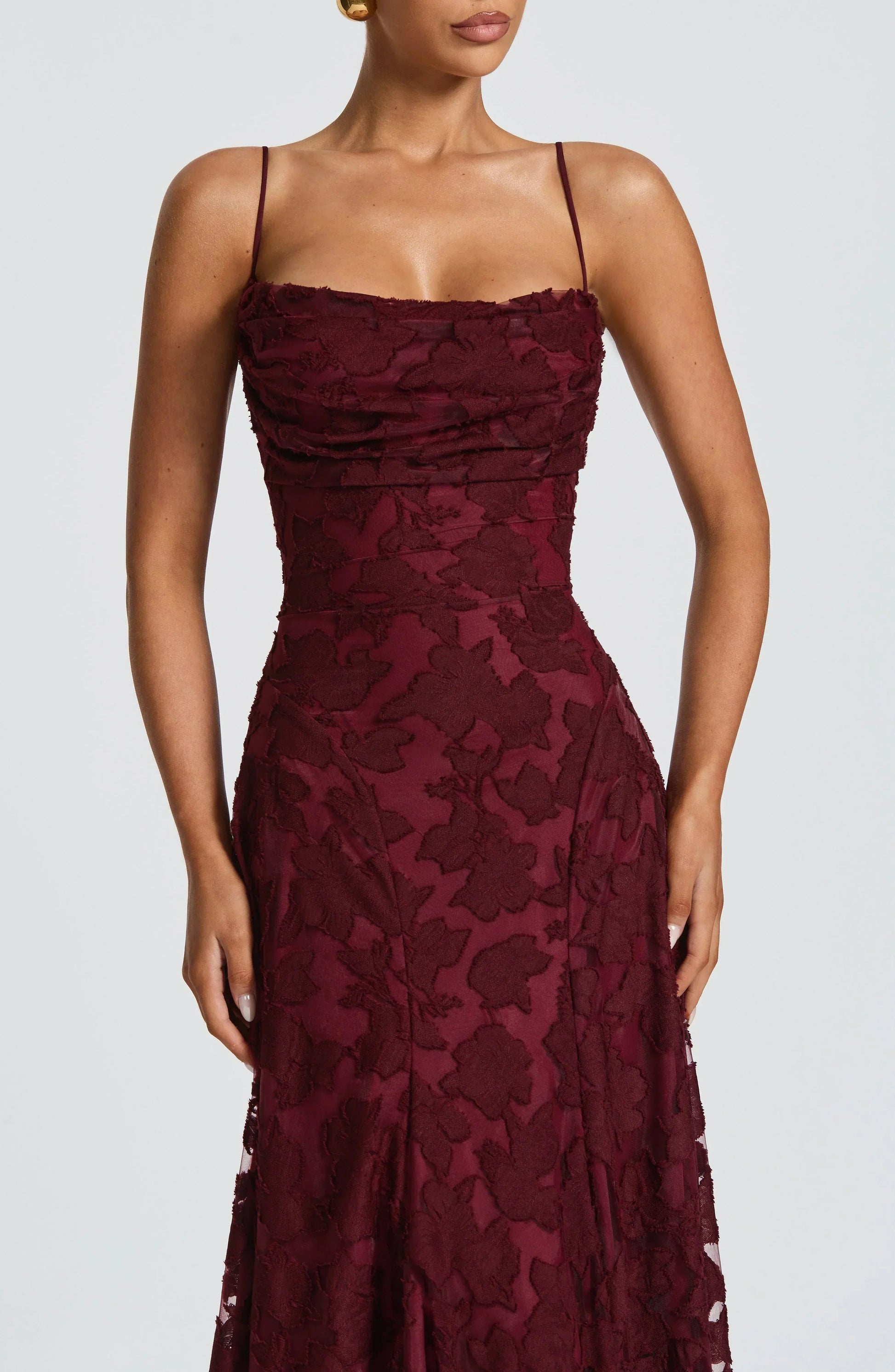 Women's Maxi Dress | Floral Lace Design