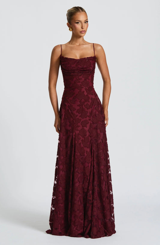 Women's Maxi Dress | Floral Lace Design
