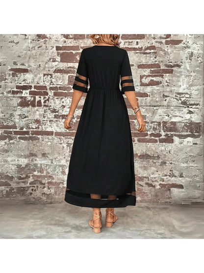 Women's Maxi Dress | Mesh Detail & Relaxed Tummy Coverage