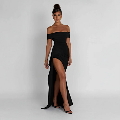 Women's Maxi Dress | Off Shoulder & High Split Design