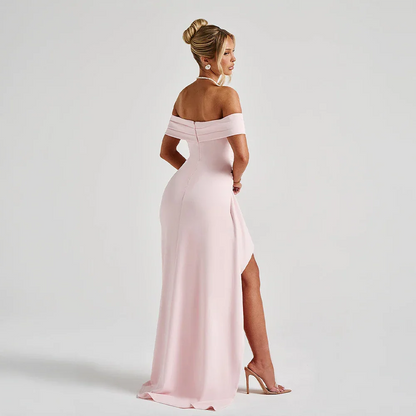 Women's Maxi Dress | Off Shoulder & High Split Design
