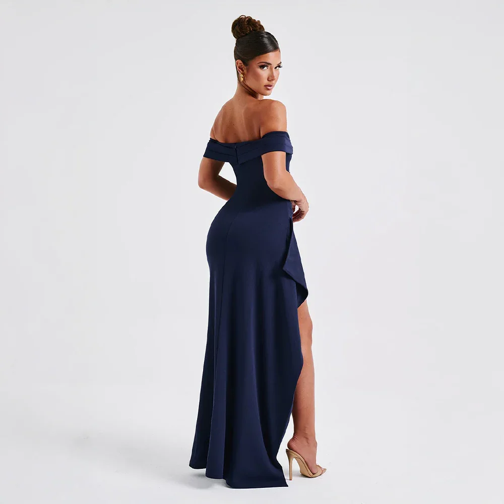 Women's Maxi Dress | Off Shoulder & High Split Design