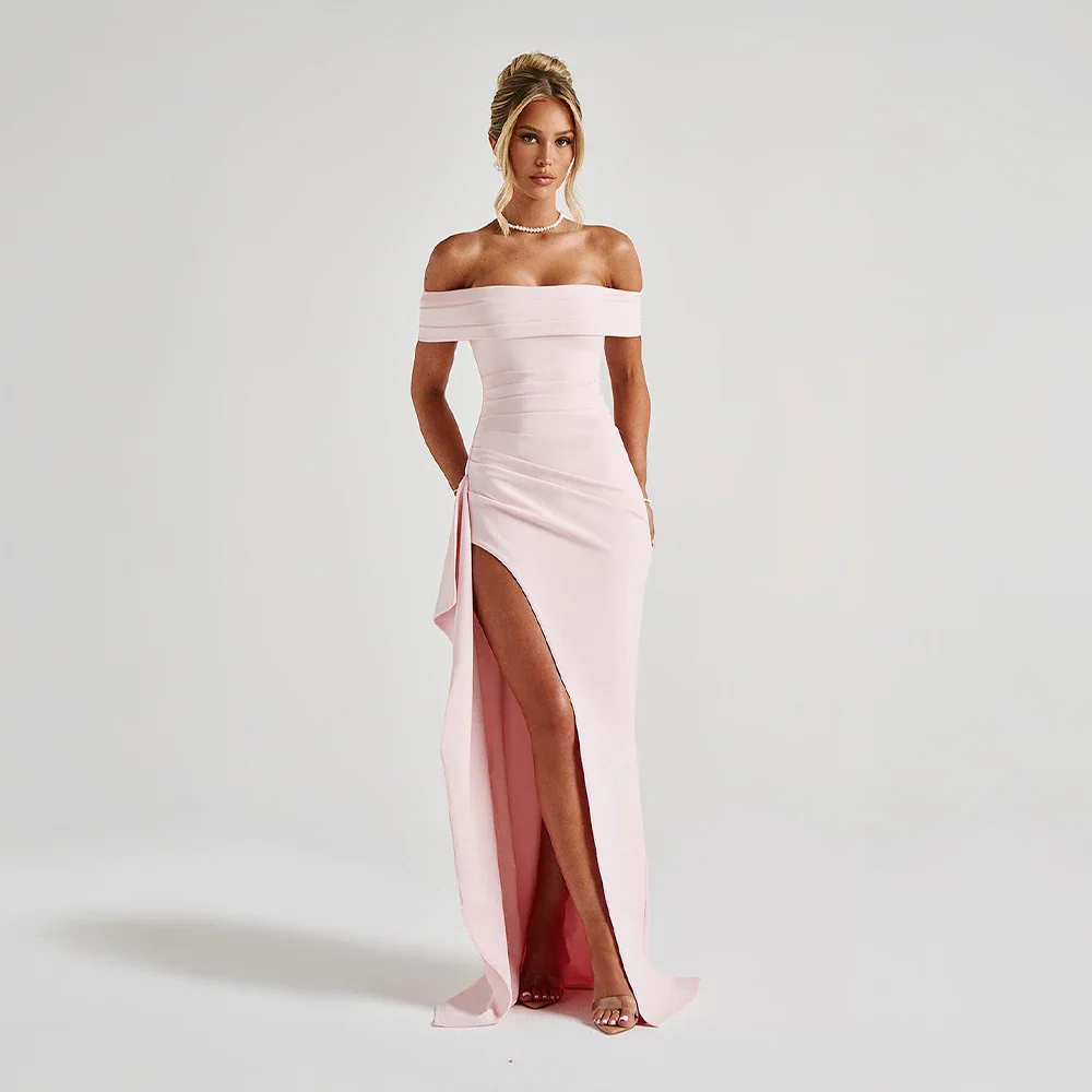 Women's Maxi Dress | Off Shoulder & High Split Design