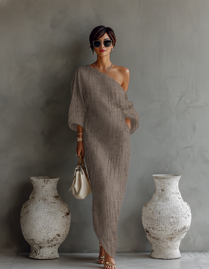 Women's Maxi Dress | One-Shoulder & Elegant Flowing Silhouette