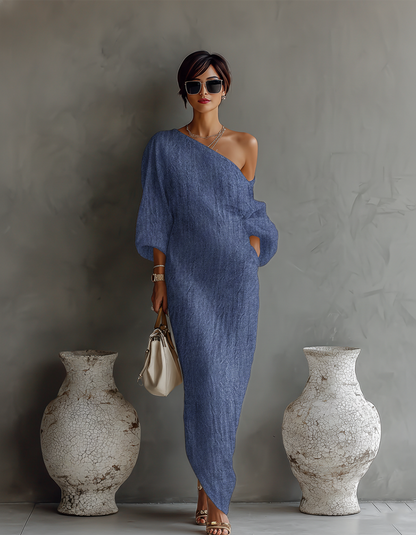 Women's Maxi Dress | One-Shoulder & Elegant Flowing Silhouette