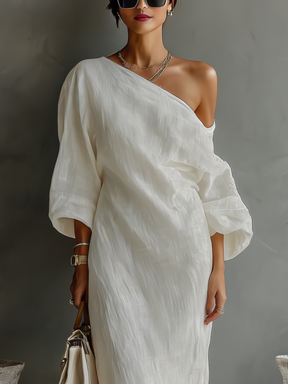 Women's Maxi Dress | One-Shoulder & Elegant Flowing Silhouette