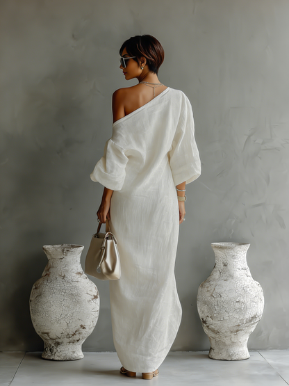 Women's Maxi Dress | One-Shoulder & Elegant Flowing Silhouette