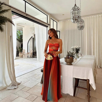 SLEEVELESS GRADIENT MAXI DRESS 0