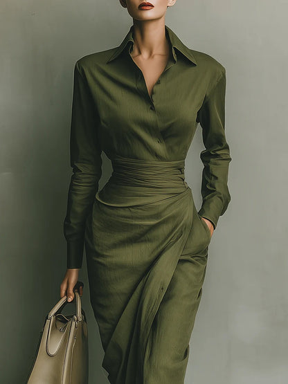 Women's Maxi Dress | Tailored Fit & Elegant Draped Silhouette