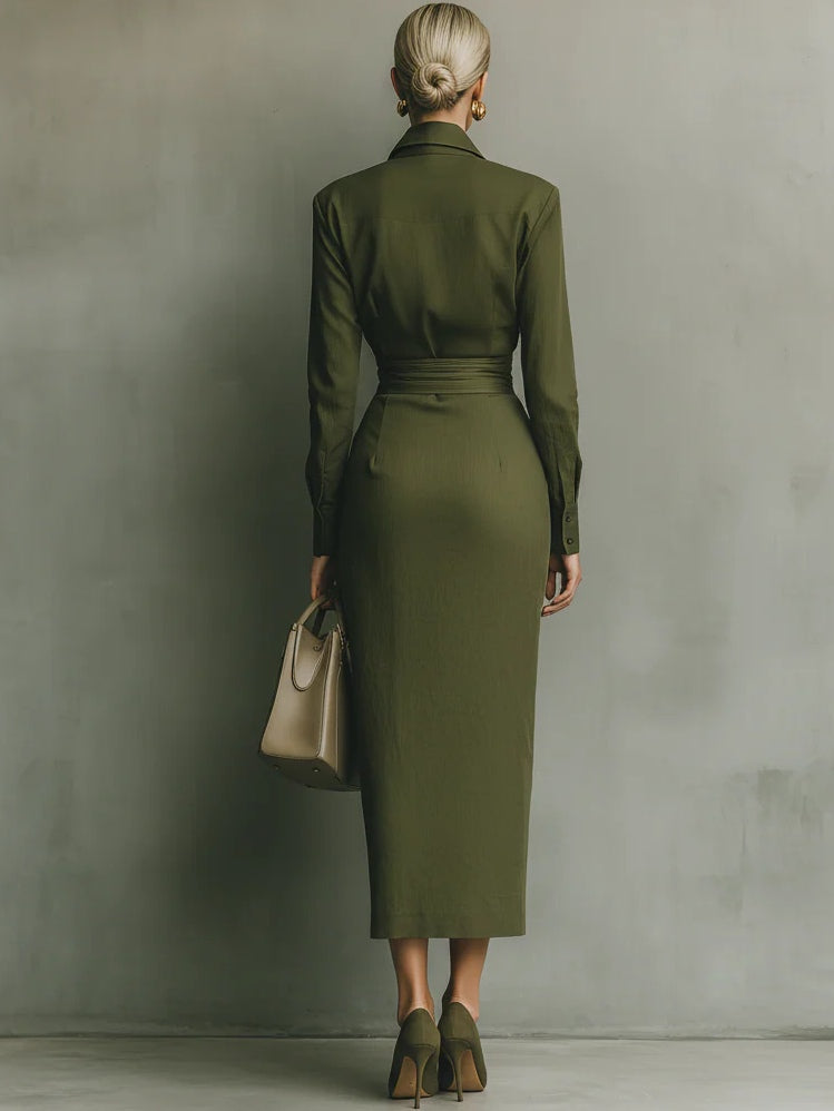 Women's Maxi Dress | Tailored Fit & Elegant Draped Silhouette