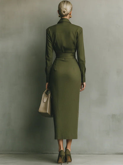 Women's Maxi Dress | Tailored Fit & Elegant Draped Silhouette