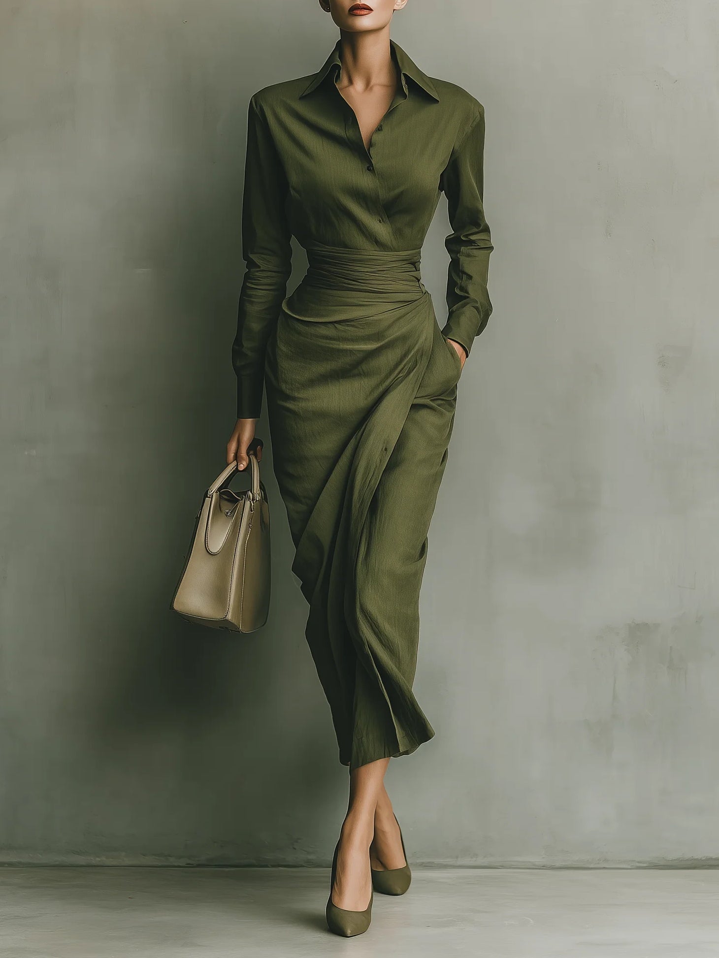 Women's Maxi Dress | Tailored Fit & Elegant Draped Silhouette