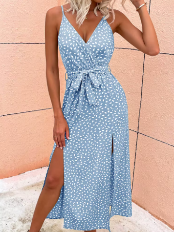 CROSSOVER NECKLINE MAXI DRESS 1