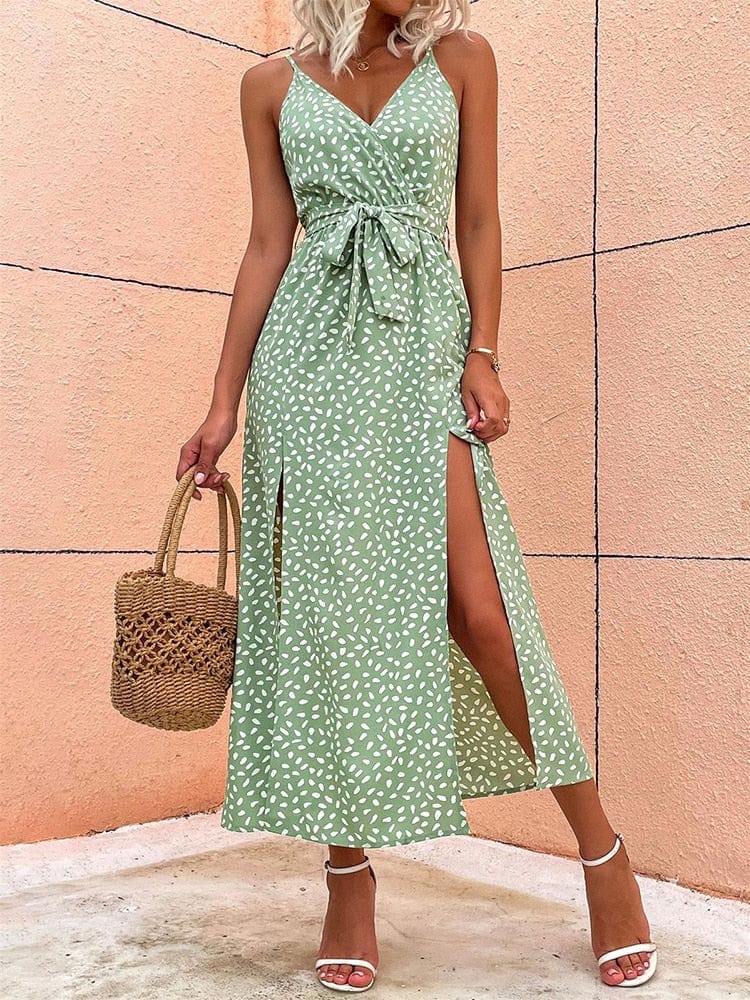 CROSSOVER NECKLINE MAXI DRESS 2