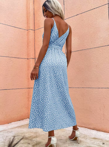 CROSSOVER NECKLINE MAXI DRESS 3