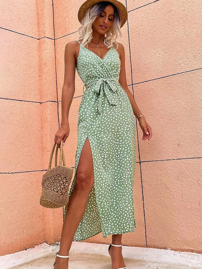 CROSSOVER NECKLINE MAXI DRESS 0