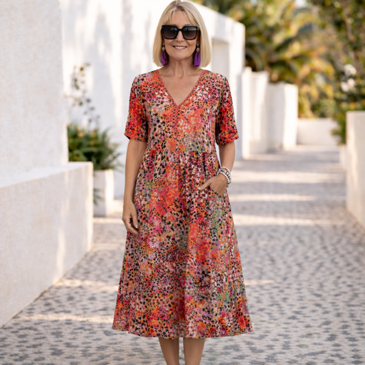 Women's Midi Dress | Ditsy Floral Fit-and-Flare