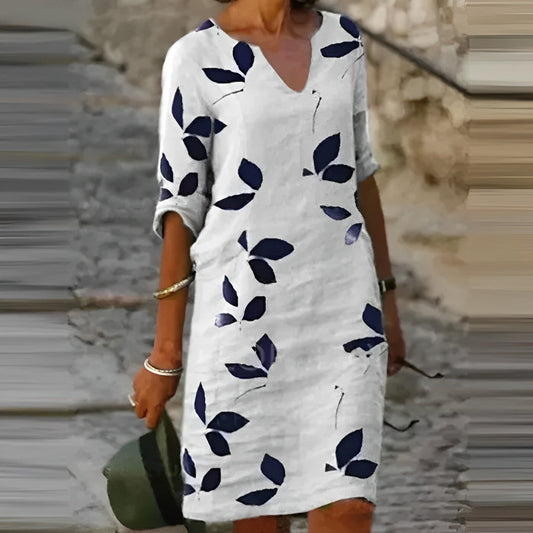 Alessia | Elegant Vintage Summer Dress with V-Neck 0