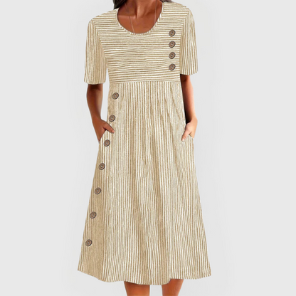 Women's Midi Dress | Striped Design & Relaxed Everyday Comfort