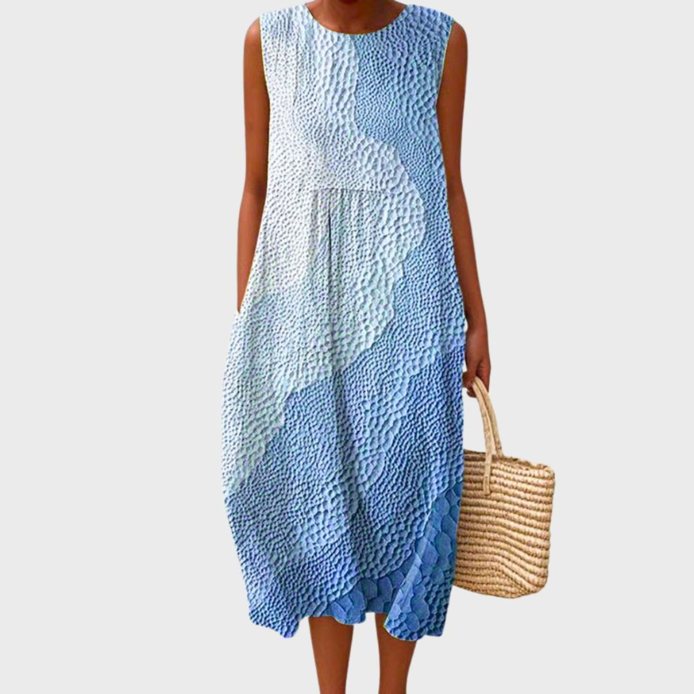 Women's Midi Dress | Tiered Plaid Print & Sleeveless Relaxed Fit