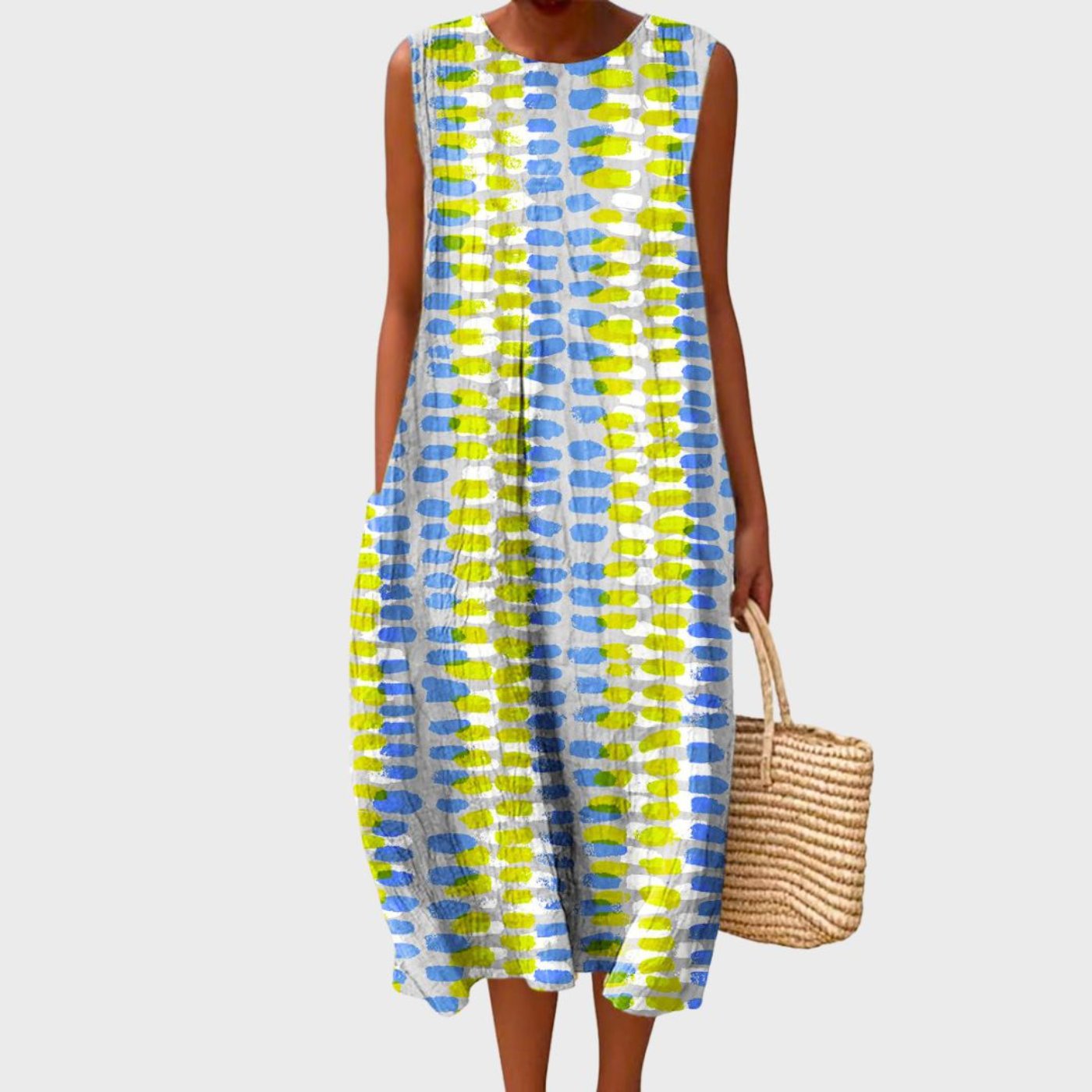 Women's Midi Dress | Tiered Plaid Print & Sleeveless Relaxed Fit