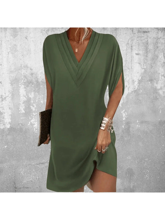 Women's Midi Dress | V-Neck & Tummy Covering Design