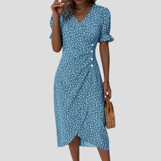 Women's Midi Dress | Wrap Front Floral Print