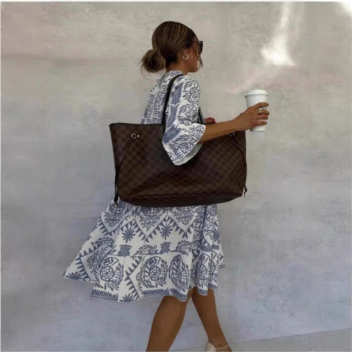 Women's Mini Dress | Block Print Tunic Swing Dress