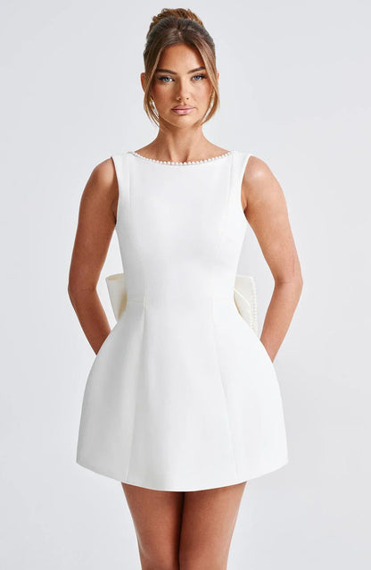 Women's Mini Dress | Pearl Detail & A-Line Fit