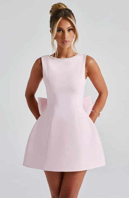 Women's Mini Dress | Pearl Detail & A-Line Fit