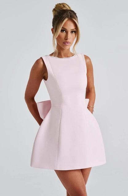 Women's Mini Dress | Pearl Detail & A-Line Fit