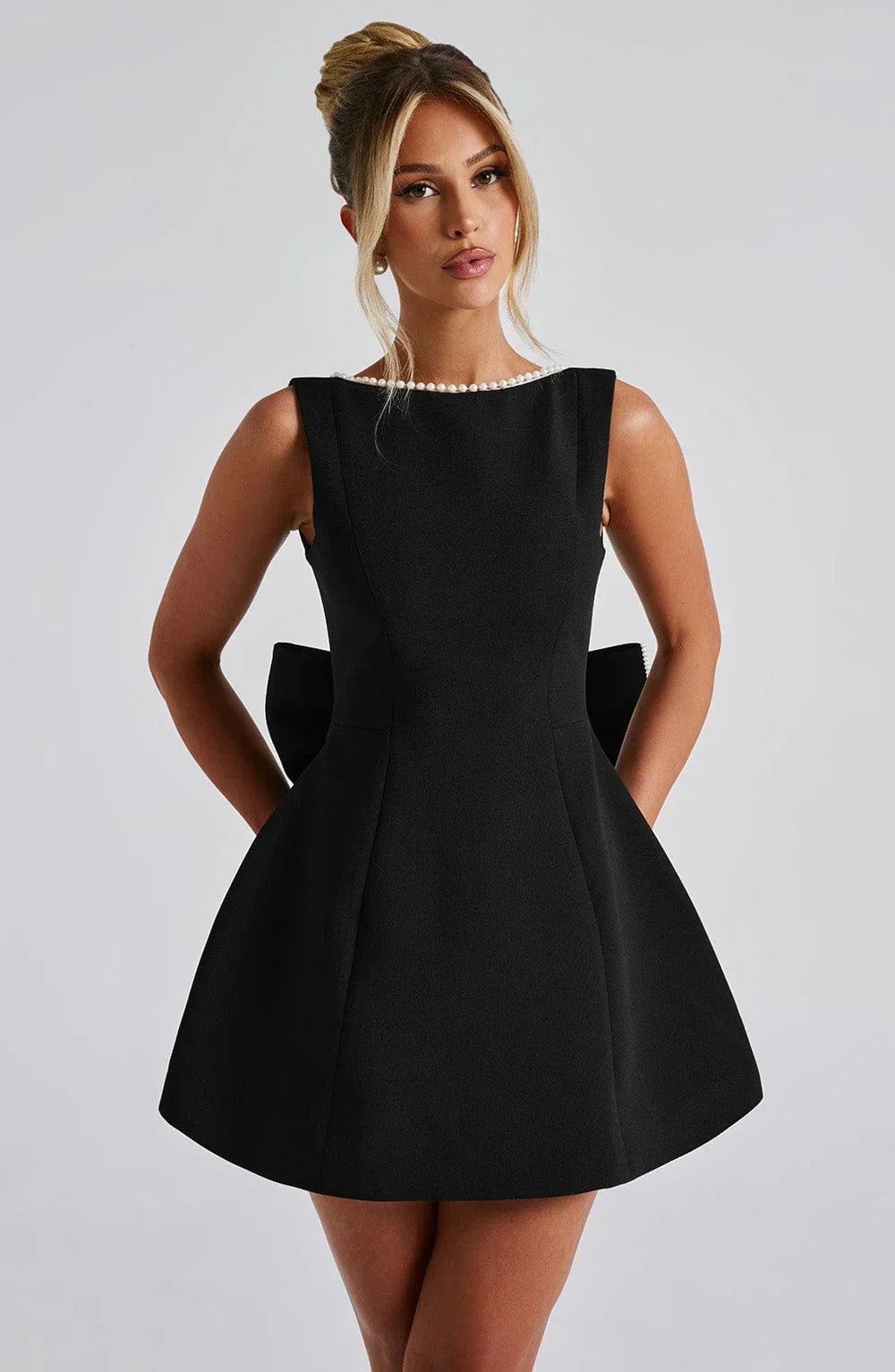 Women's Mini Dress | Pearl Detail & A-Line Fit